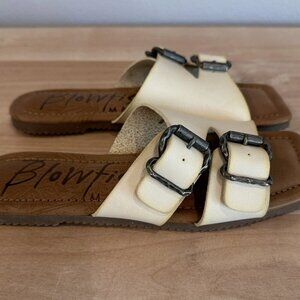 NEW Blowfish Malibu Women's 7 Slip-on Buckle ZAILEY Cloud Dye cut Slide Sandals